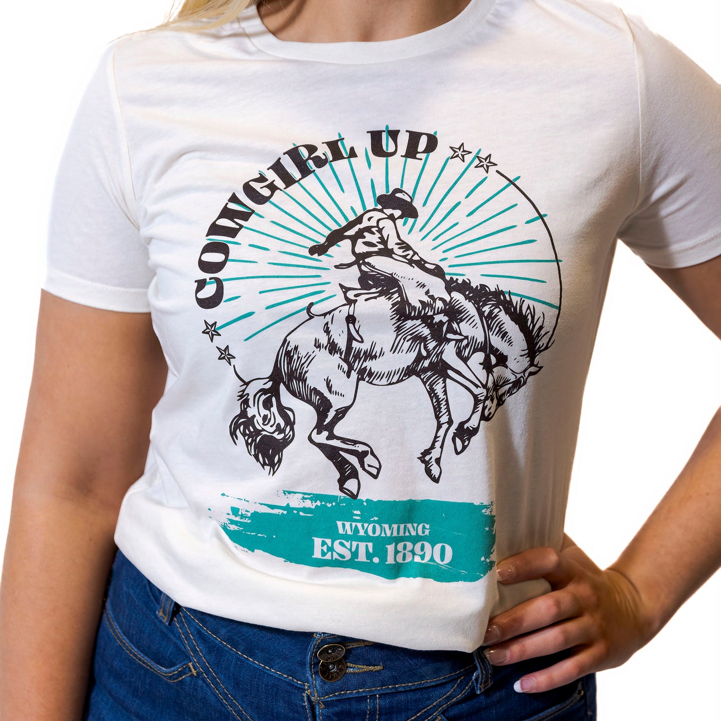 Cowgirl Up- Bucking Horse T-shirt | Know Your Brand